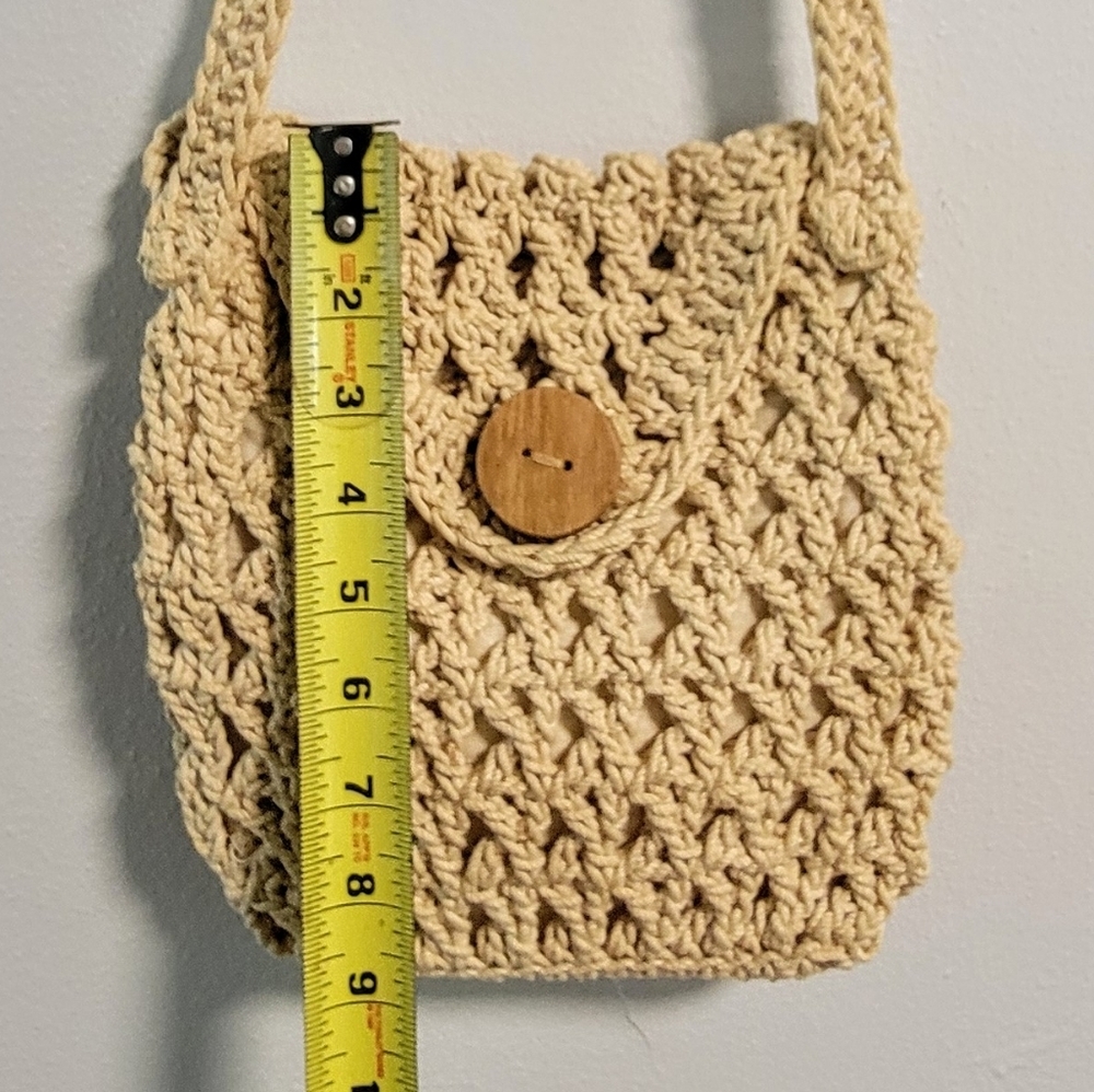 Macrame Boho Cottage Shoulder Bag Summer Beach Vacation Button Flap Philippines - Picture 3 of 12